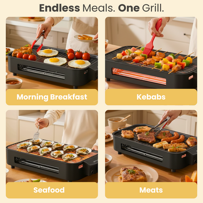 All-in-One Smokeless BBQ Station for Indoor Grilling